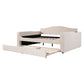 Full Size Upholstered Daybed with Storage Armrests and Trundle