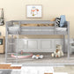 Twin Size Wood Low Loft Bed with Ladder