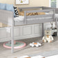 Twin Size Wood Low Loft Bed with Ladder