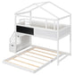 Twin Over Full House Bunk Bed with Storage Staircase
