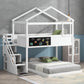 Twin Over Full House Bunk Bed with Storage Staircase