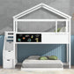 Twin Over Full House Bunk Bed with Storage Staircase