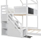 Twin Over Full House Bunk Bed with Storage Staircase