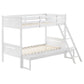 White Twin/Full Bunk Bed with Built-in Ladder