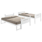 White Twin/Full Bunk Bed with Built-in Ladder