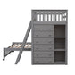 Wooden Twin Over Full Bunk Bed with Six Drawers and Flexible Shelves