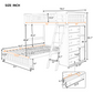 Wooden Twin Over Full Bunk Bed with Six Drawers and Flexible Shelves