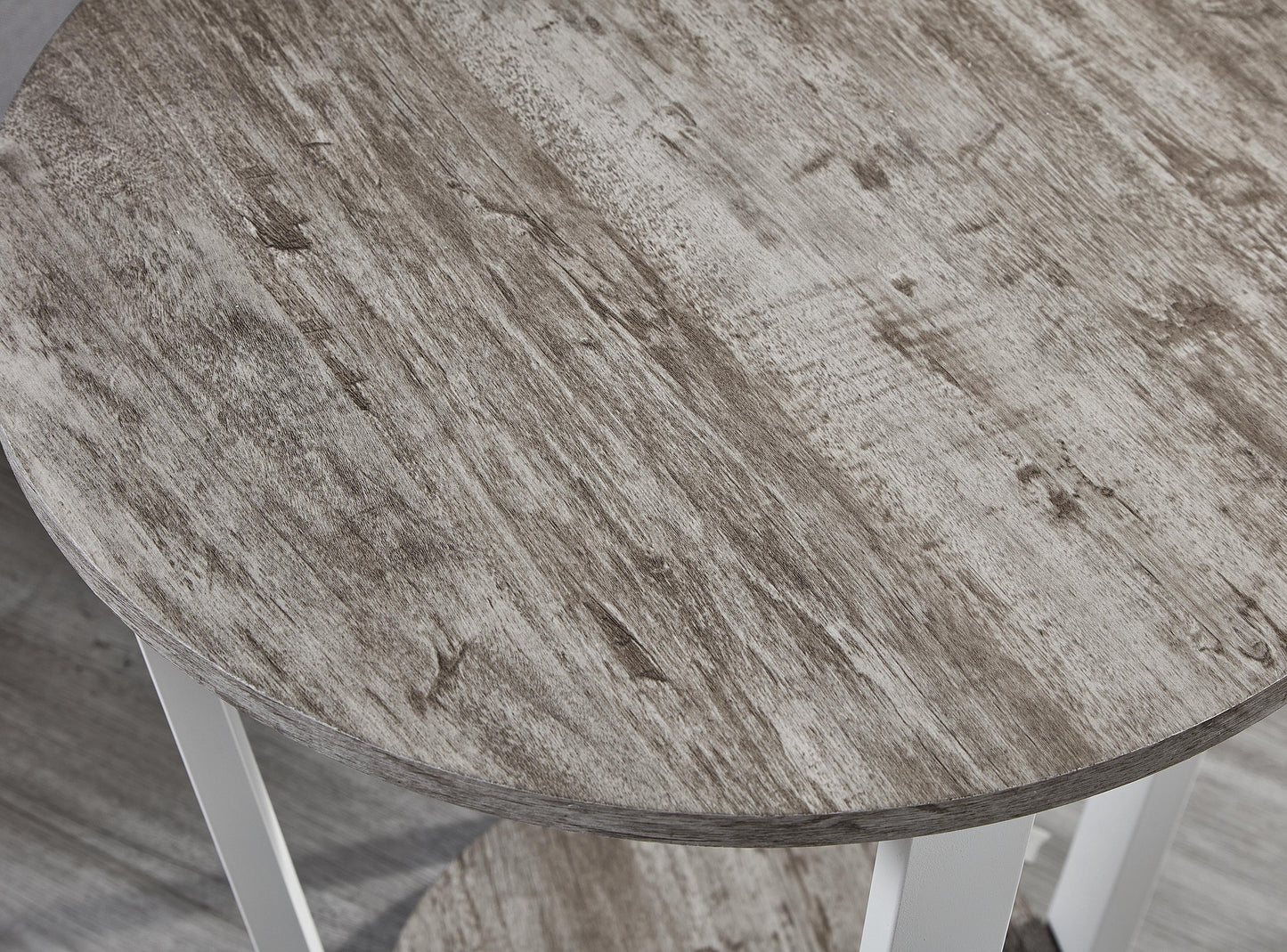 Elysian Contemporary Round End Table with Shelf