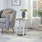 Elysian Contemporary Round End Table with Shelf
