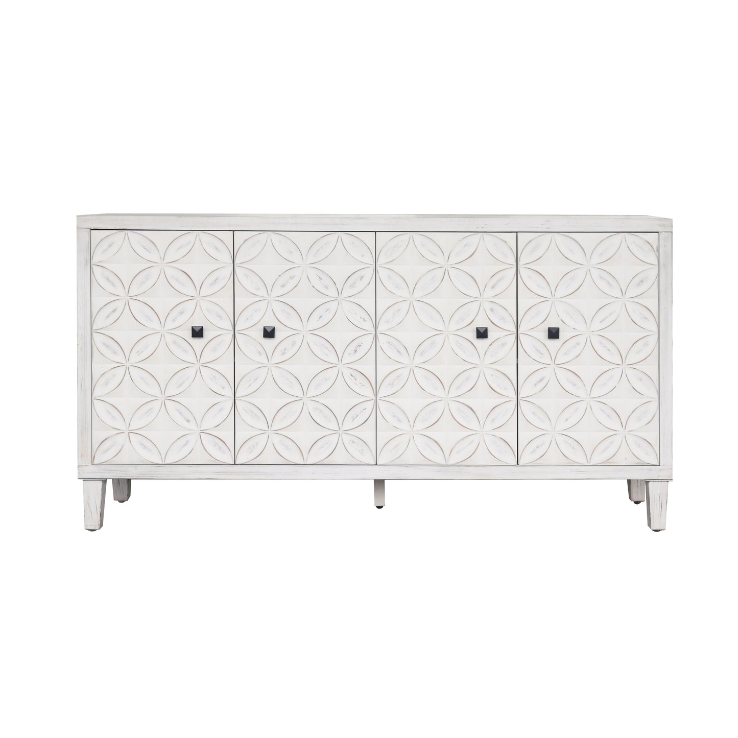 Accent Cabinet 4 Door Wooden Cabinet Sideboard Buffet Server