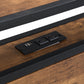 Full Size Metal Platform Bed Frame with Wooden Headboard