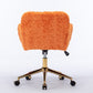 A&A Furniture Office Chair - Adjustable Vanity Chair in Orange