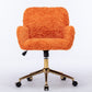 A&A Furniture Office Chair - Adjustable Vanity Chair in Orange
