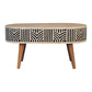 Edessa Bone Inlay Coffee Table, 2-Drawers, Nordic Legs