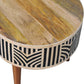 Edessa Bone Inlay Coffee Table, 2-Drawers, Nordic Legs
