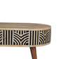 Edessa Bone Inlay Coffee Table, 2-Drawers, Nordic Legs