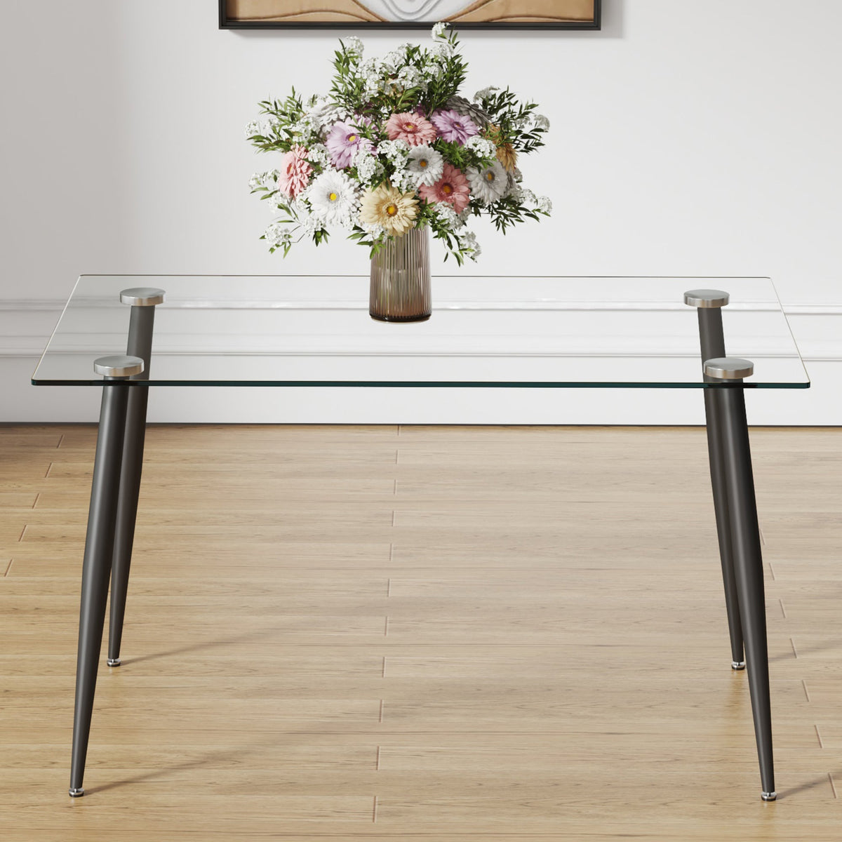 Modern Rectangular Glass Dining Table