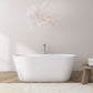 71 Inch Freestanding Solid Surface Soaking Bathtub
