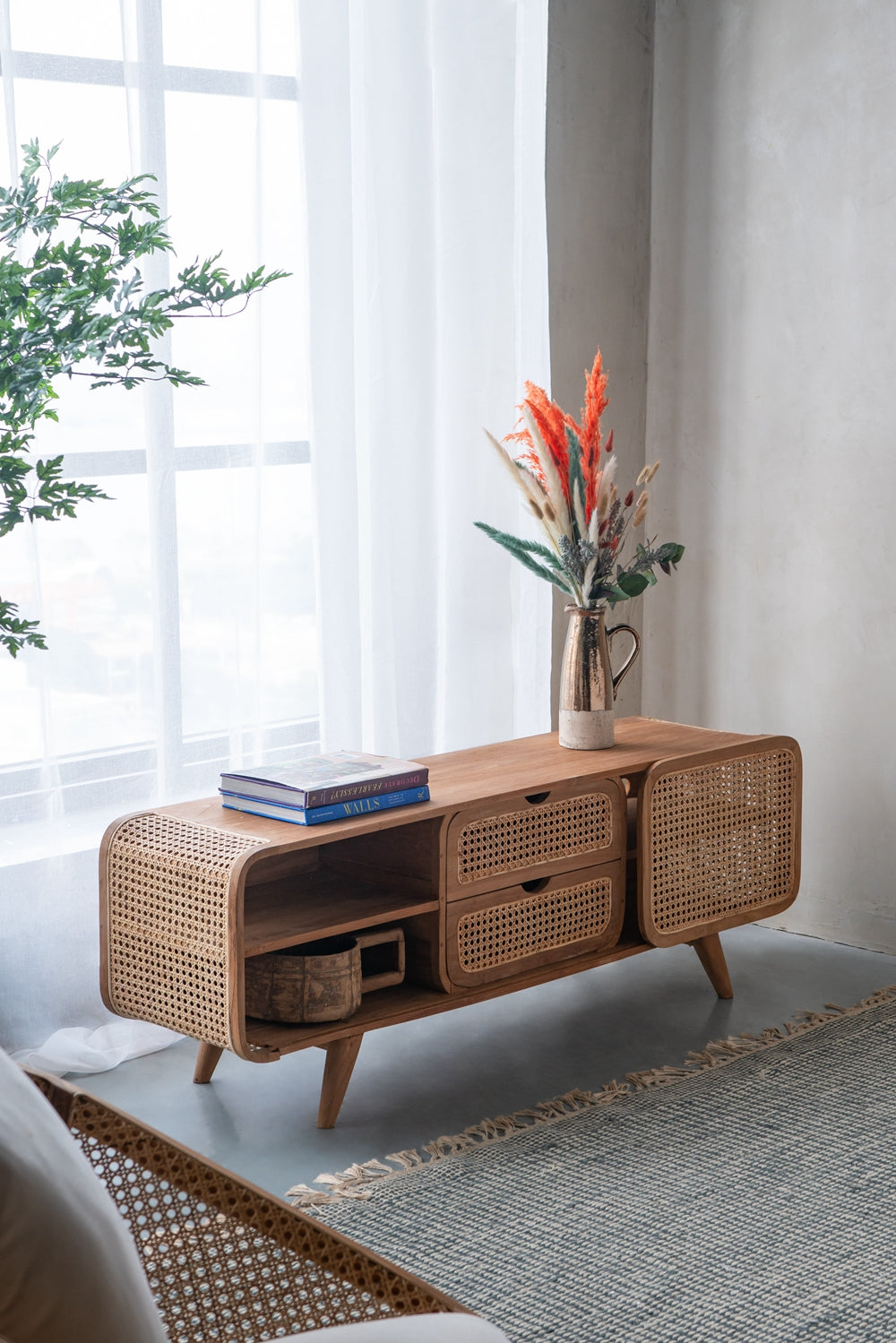 59x15x20" Teak Cabinet