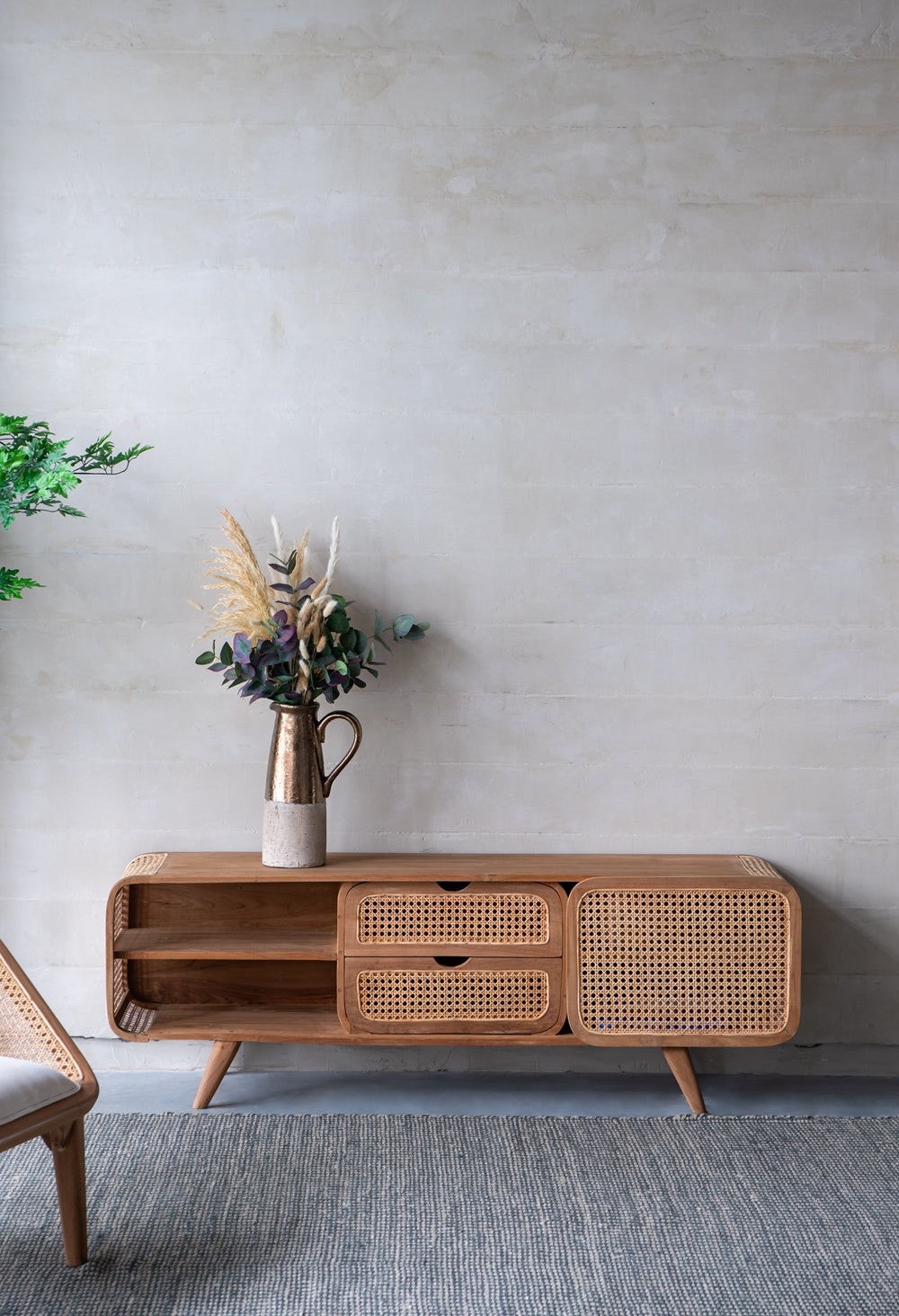 59x15x20" Teak Cabinet