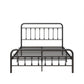 Metal Platform Bed Frame with Victorian Style Headboard