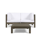 Brava X-Back 2-Seater Sectional Loveseat with Coffee Table