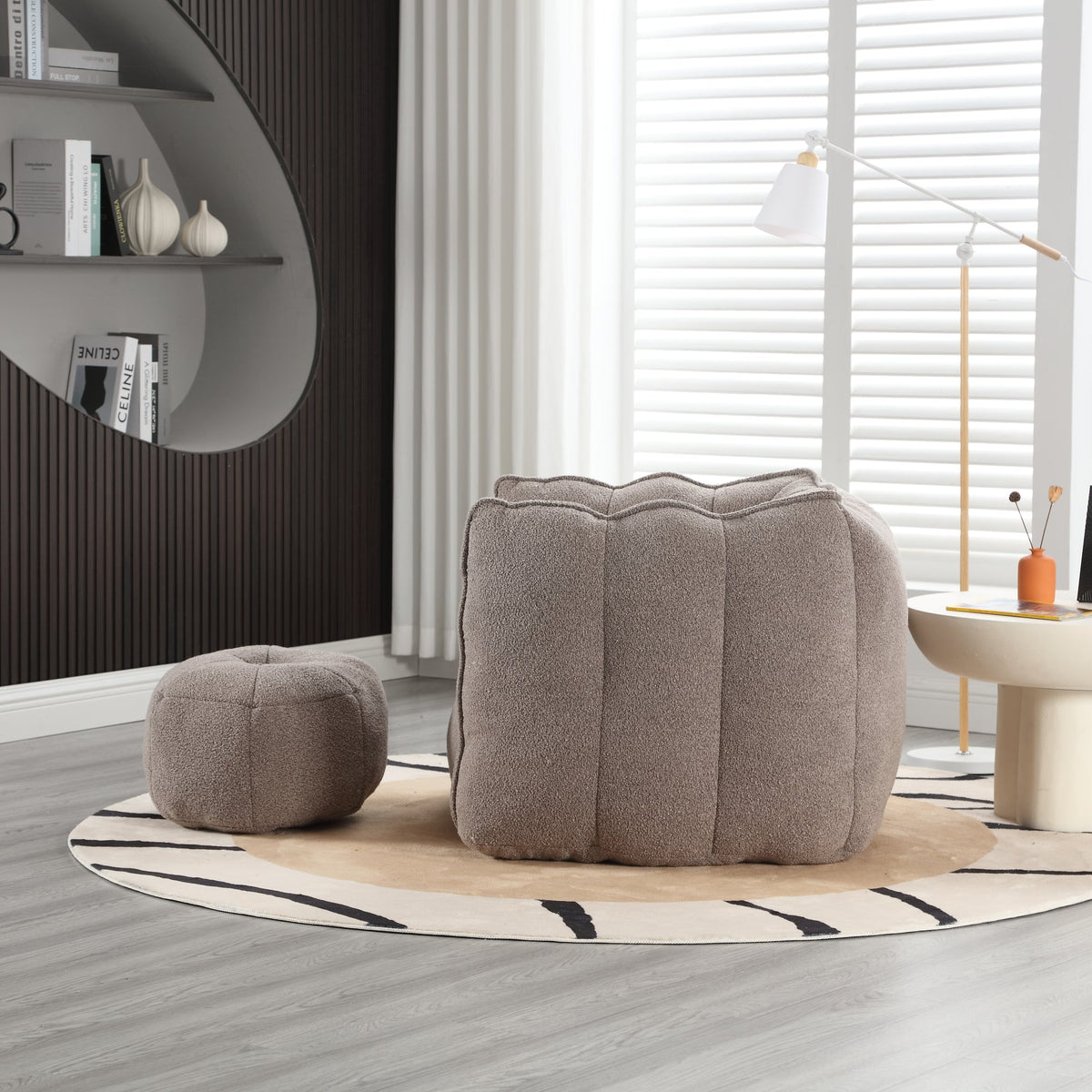 Soft Bean Bag Chair with Footstool
