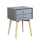 Mid-Century Modern Side Table with 2 Drawers
