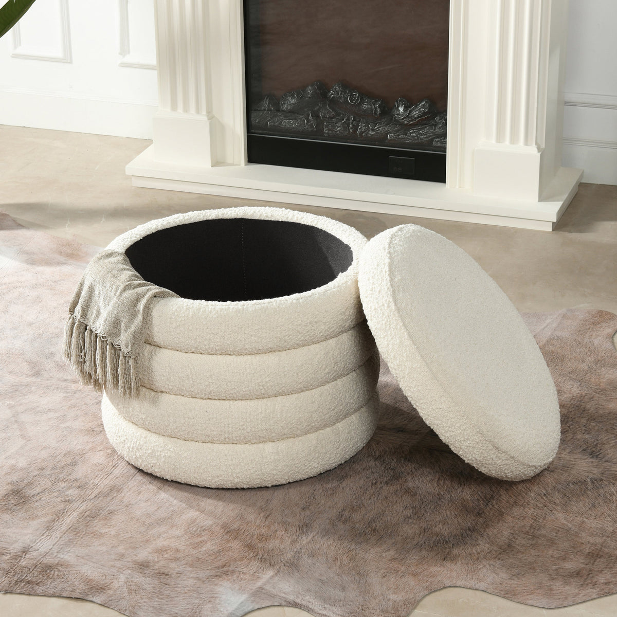 Fuji 19" Oversized Round Storage Ottoman