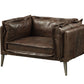Porchester Distress Chocolate Top Grain Leather Chair