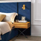 King Size Velvet Bed Frame with Vertical Channel Tufted Wingback Headboard