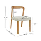 Solid Rubber Wood Dining Chairs (Natural Oak+Beige) - Set of 2