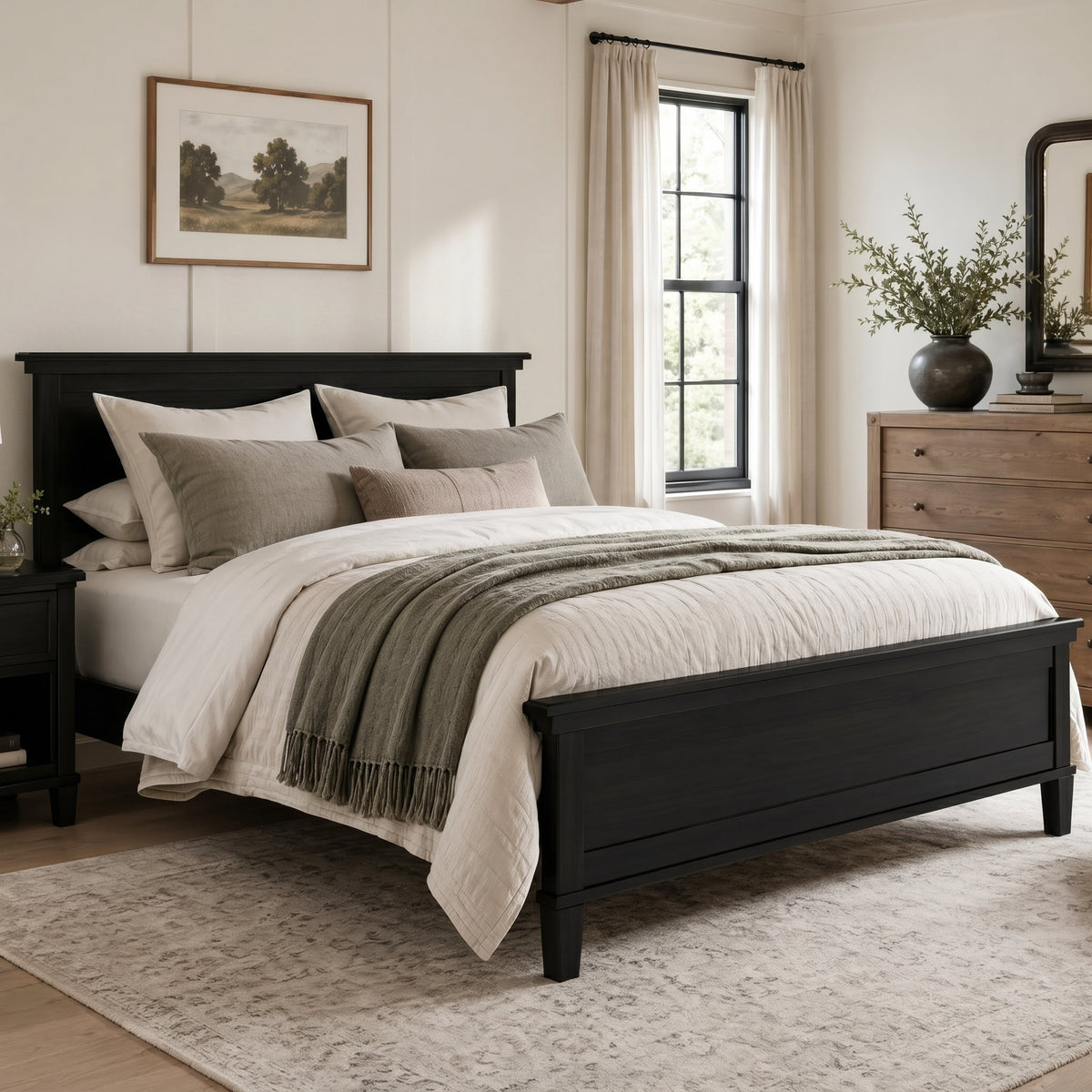 Mid-Century Modern Wood Platform Bed - Full Size