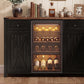 K&K 53.2" Farmhouse Fridge Cabinet with Power Outlet