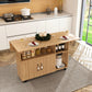Multi-Functional Folding Table with Storage Shelves and Wheels