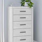 Cayboni - Five Drawer Chest - Whitewash