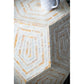 18x18x21" Hexagonal Capes Capiz Stool, Cream/Yellow