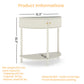 Artisan-Crafted Wave-Pattern Demi-Lune Console Table
