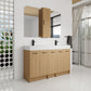 60" Double Sink Bathroom Vanity Set with Tall Cabinet