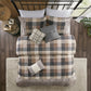 7 Piece Herringbone Comforter Set Neutral King