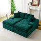 Green Turtle Velvet Double Chaise Lounge