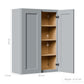Gray Shaker Solid Wood Wall Cabinet