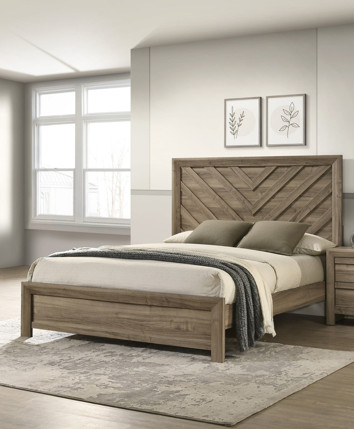 1pc Twin Size Chevron-Patterned Headboard Youth Bed