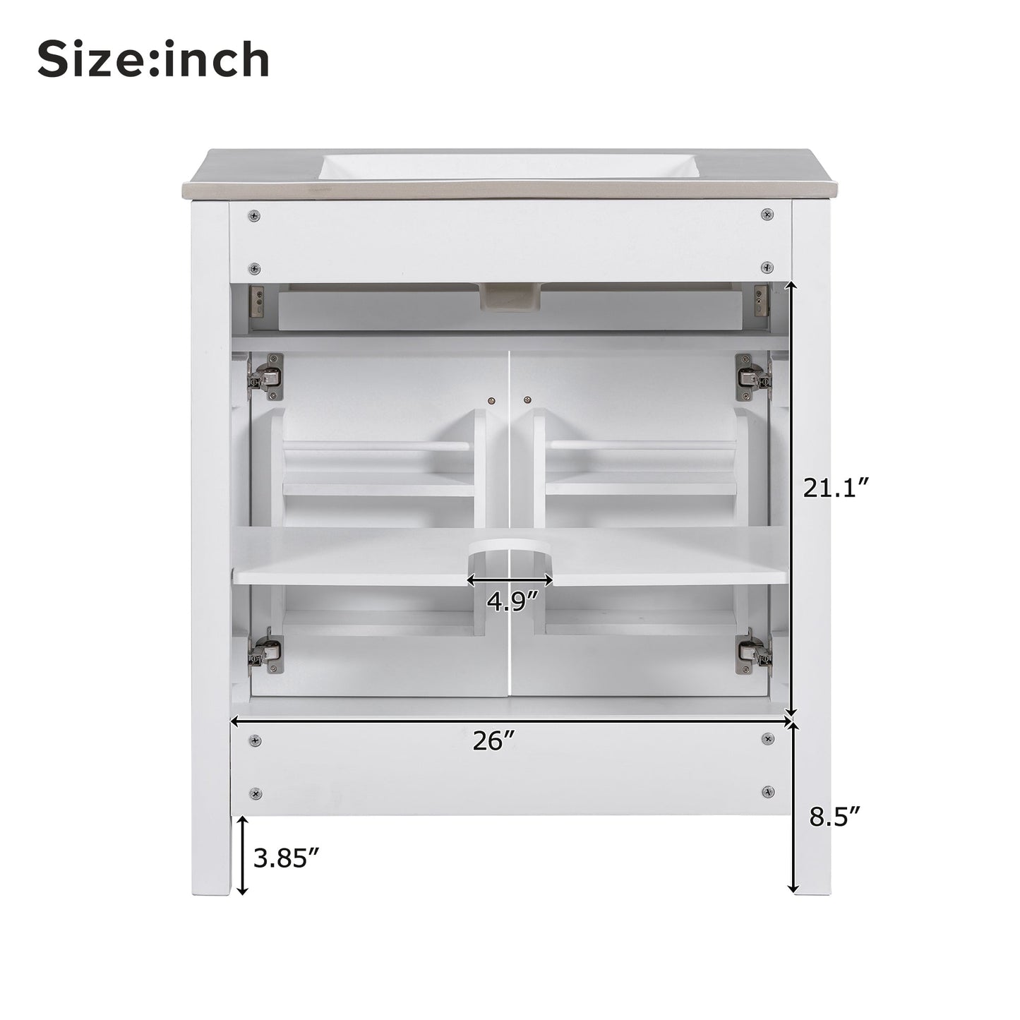 30-Inch Bathroom Vanity with Ceramic Sink, Modern