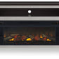Darborn - 88" TV Stand With Electric Infrared Fireplace Insert - Gray / Brown