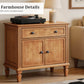 Farmhouse Nightstand with Charging Station