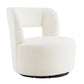 Swivel Barrel Chair with Soft Teddy Fabric