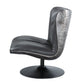 Piotr Black Leather Accent Chair