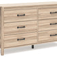 Battelle - Six Drawer Dresser - Tan