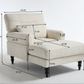 Modern Chaise Lounge Upholstered Sofa Recliner Chair in Green